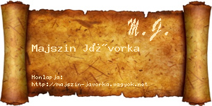 Majszin Jávorka névjegykártya